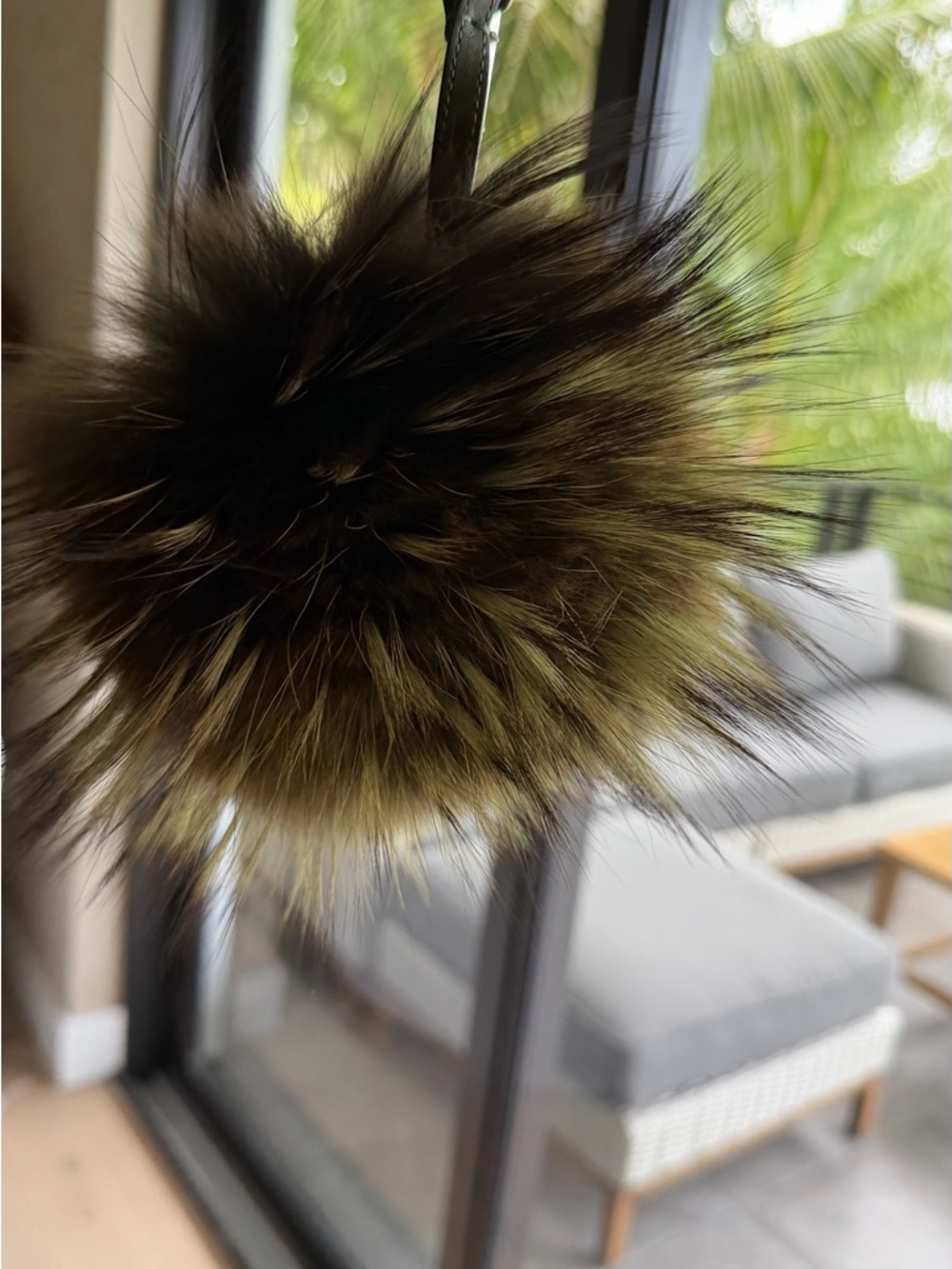 Fendi Bag Bugs Monster Fur Keychain Charm Brown Black Fox Fur Leather Strap - Picture 3 of 3